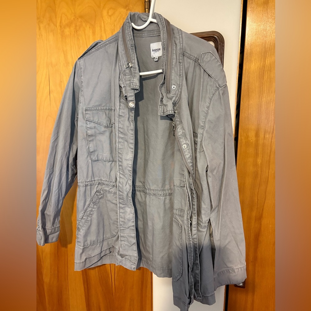 Kensie Gray Zip-Up Jacket